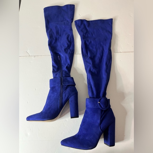 ShoeDazzle Women’s “Darla” Blue Over-the-Knee Heeled Boots Size 8 - Picture 11 of 15